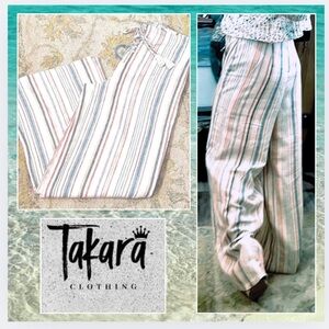 Takara,Gorgeous, Soft Linen/Rayon Blend, Zipper Back, Front-Lace Facade Accent